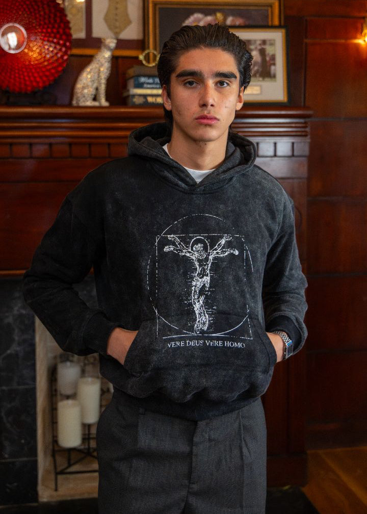 "Vitruvian" Heavyweight Hoodie - Black
