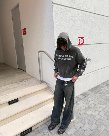 TEMPLE OF THE SPIRIT HOODIE CHARCOAL