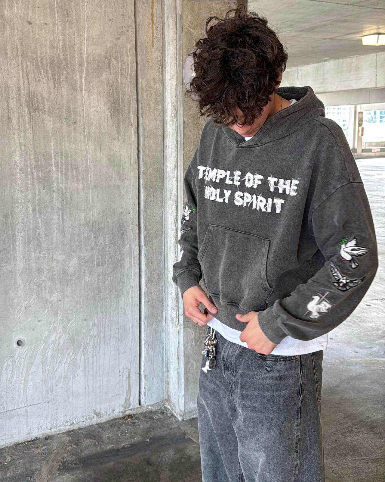 TEMPLE OF THE SPIRIT HOODIE CHARCOAL
