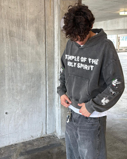 TEMPLE OF THE SPIRIT HOODIE CHARCOAL