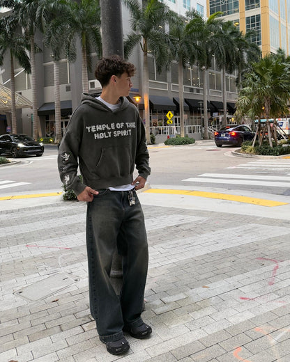 TEMPLE OF THE SPIRIT HOODIE CHARCOAL