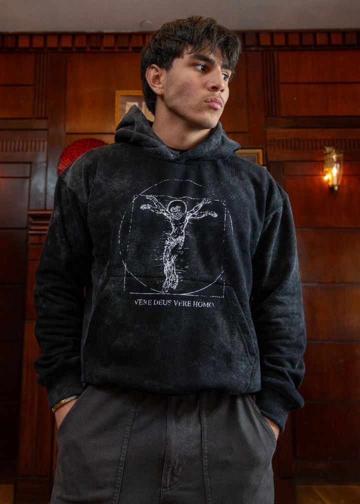 "Vitruvian" Heavyweight Hoodie - Black