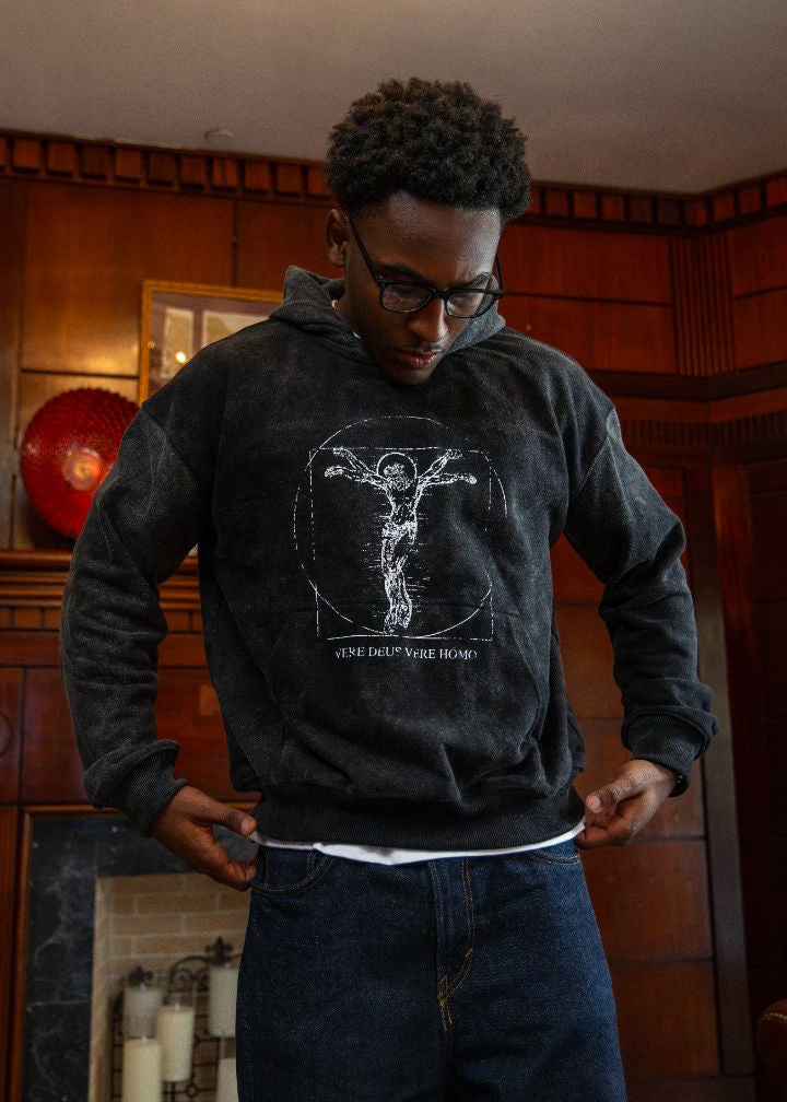 "Vitruvian" Heavyweight Hoodie - Black