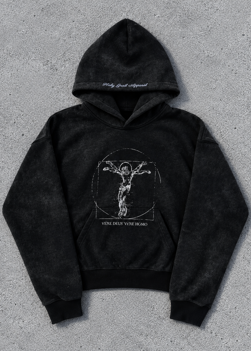 "Vitruvian" Heavyweight Hoodie - Black